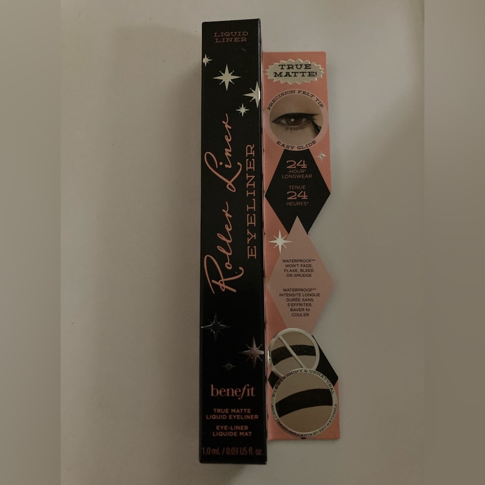 Benefit Roller Liner eyeliner liquid full size 1.0ml black true matte new in box